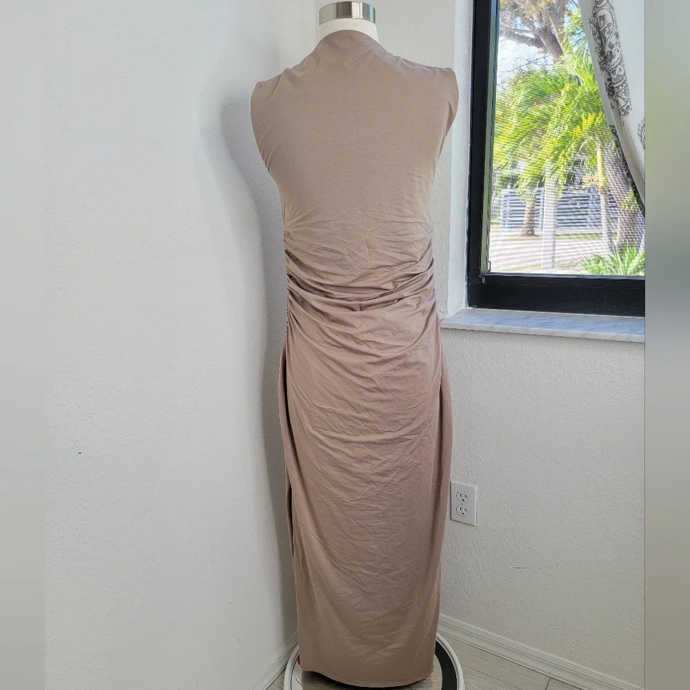 ABERCROMBIE & FITCH Ava Knit Maxi Dress In Taupe Gray LP.